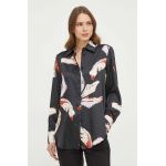 Marella cămașă femei, culoarea negru, cu guler clasic, regular 2413110000000