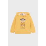 Mayoral bluza bebe culoarea galben, cu glugă, cu imprimeu