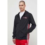 adidas Originals bluză Adibreak Full-Zip Hoodie bărbați, culoarea negru, cu glugă, cu model, IM8209