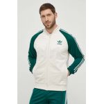 adidas Originals bluză bărbați, culoarea bej, cu imprimeu IS1403