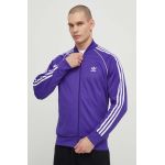adidas Originals bluză bărbați, culoarea violet, cu imprimeu  IR9885