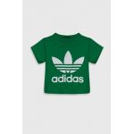 adidas Originals tricou de bumbac pentru copii TREFOIL TEE culoarea verde, cu imprimeu