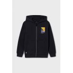 Mayoral bluza copii culoarea negru, cu glugă, cu imprimeu