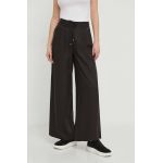 Pepe Jeans pantaloni femei, culoarea negru, lat, high waist
