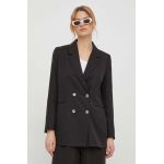 Pepe Jeans sacou culoarea negru, cu doua randuri de nasturi, neted