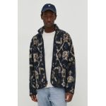 Abercrombie & Fitch hanorac fleece culoarea albastru marin, modelator