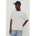 Abercrombie & Fitch tricou din bumbac barbati, culoarea bej, cu imprimeu