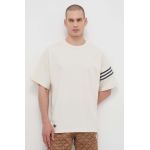 adidas Originals tricou din bumbac bărbați, culoarea bej, cu imprimeu  IV5354