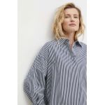 Answear Lab camasa din bumbac femei, culoarea albastru marin, cu guler clasic, relaxed
