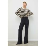 Day Birger et Mikkelsen pantaloni femei, culoarea negru, lat, high waist