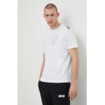 EA7 Emporio Armani tricou barbati, culoarea alb, cu imprimeu
