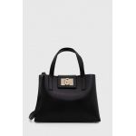 Furla poseta de piele culoarea negru