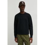 Hollister Co. bluza barbati, culoarea negru, neted