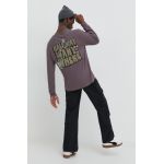 Hollister Co. longsleeve din bumbac culoarea violet, cu imprimeu
