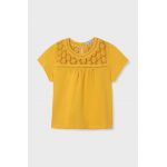 Mayoral bluza de bumbac pentru copii culoarea galben, neted