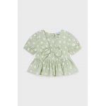 Mayoral bluza din bumbac pentru bebelusi culoarea verde, modelator
