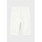 Mayoral Newborn pantaloni cu amestec de in pentru copii culoarea alb, neted