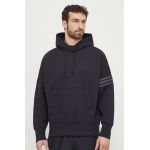 adidas Originals bluză bărbați, culoarea negru, cu glugă, cu imprimeu  IP3286