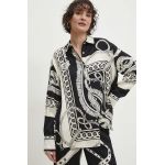 Answear Lab camasa femei, culoarea negru, cu guler clasic, relaxed