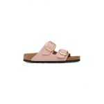 Birkenstock papuci din nubuc Arizona Big Buckle culoarea roz, 1026559