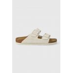 Birkenstock papuci din piele Arizona femei, culoarea bej, 1026842
