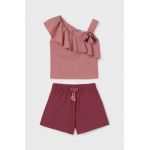 Mayoral set de bumbac pentru copii culoarea bordo