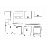 Set Bucatarie Karo V20, Antracit/Alb, Blat Thermo 28 mm, L 260 cm