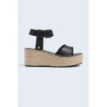 Sandale din piele ecologica cu talpa wedge