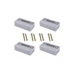 Set 4 Picioare Dreptunghiulare, Plastic, L 85 x l 40 x H 25 mm