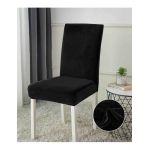 Huse Scaune Catifea Groasa Negru Premium, Set 6 bucati, Engros
