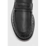 AllSaints mocasini de piele Sammy Leather Loafer barbati, culoarea negru, MF722X
