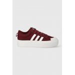 adidas sneakers BRAVADA femei, culoarea bordo ID5570