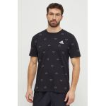 adidas tricou din bumbac bărbați, culoarea negru, cu imprimeu IS1826