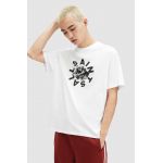 AllSaints tricou din bumbac DAIZED SS CREW barbati, culoarea alb, cu imprimeu