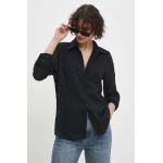 Answear Lab camasa femei, culoarea negru, cu guler clasic, regular
