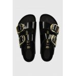 Birkenstock slapi de piele Arizona Big Buckle femei, culoarea negru, 1021471