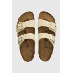 Birkenstock slapi de piele Arizona femei, culoarea bej, 1026711