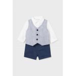 Mayoral Newborn set cu o notă de in pentru bebeluși culoarea albastru marin