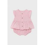 Mayoral Newborn set de bumbac pentru bebelusi culoarea roz