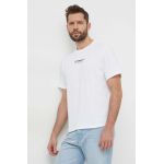 Save The Duck tricou din bumbac barbati, culoarea alb, cu imprimeu