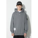 A-COLD-WALL* hanorac de bumbac BRUTALIST HOODIE bărbați, culoarea verde, cu glugă, cu imprimeu ACWMW134A