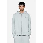 A-COLD-WALL* hanorac de bumbac Brutalist Zip Hoodie bărbați, culoarea gri, cu glugă, cu imprimeu ACWMW073.-LIGHTGREY