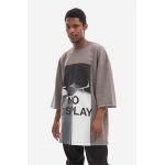 A-COLD-WALL* tricou din bumbac No Display top culoarea gri, cu imprimeu ACWMW105-MIDGREY