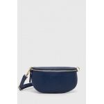 Answear Lab borseta de piele culoarea albastru marin