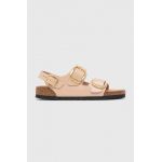 Birkenstock sandale de piele Milano Big Buckle femei, culoarea bej  1026484