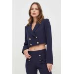 Silvian Heach sacou culoarea albastru marin, cu doua randuri de nasturi, neted