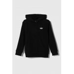 adidas Originals bluza copii culoarea negru, cu glugă, cu imprimeu