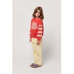 Bobo Choses pantaloni de bumbac pentru copii culoarea galben, cu imprimeu