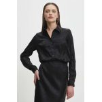 Answear Lab camasa femei, culoarea negru, cu guler clasic, regular