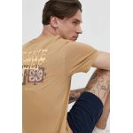 Billabong tricou din bumbac BILLABONG X CORAL GARDENERS barbati, culoarea bej, cu imprimeu